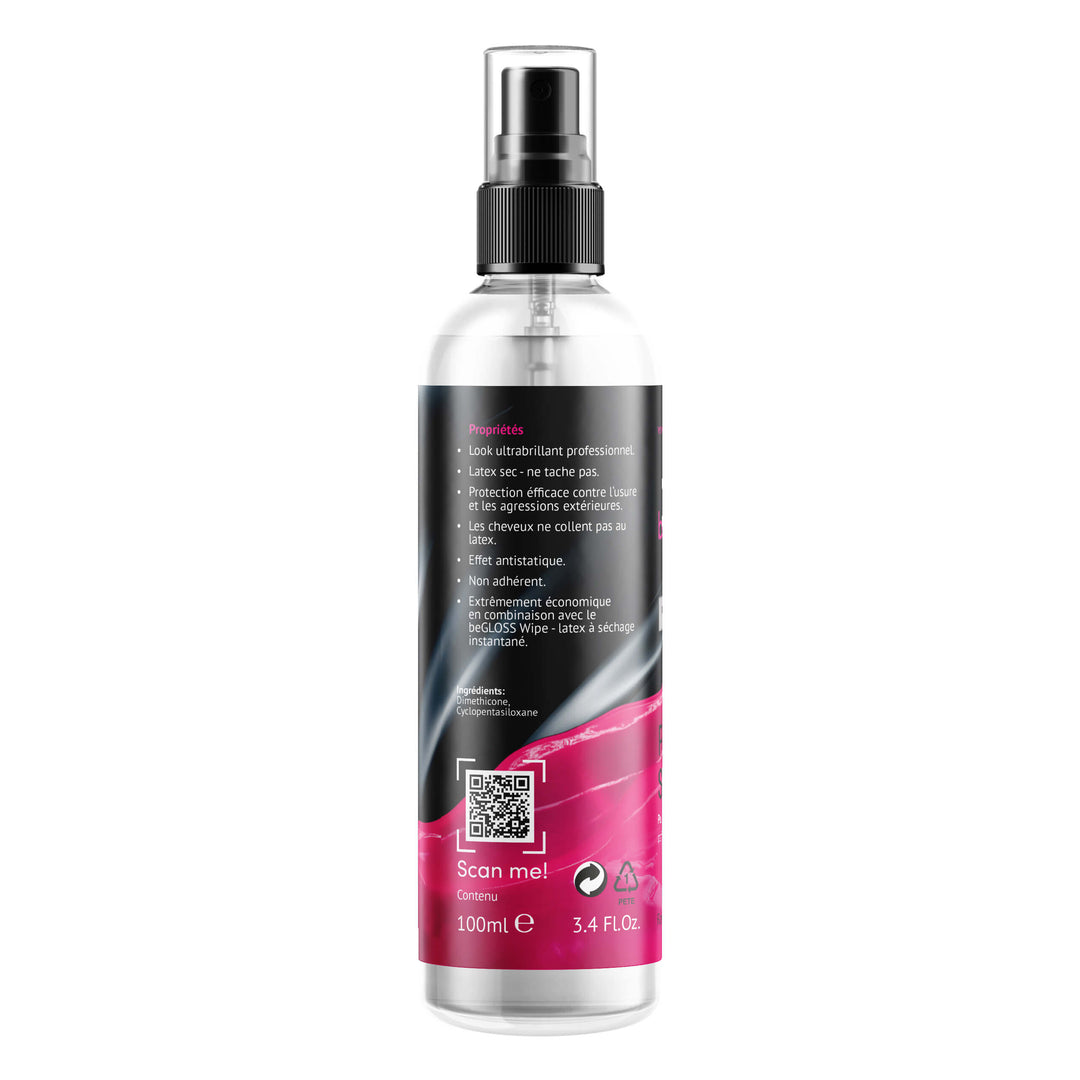 beGLOSS PERFECT SHINE PREMIUM SPRAY - Brillance parfaite et Soin sensitif – produits de soin pour une brillance de haute performance – Le lubrifiant pour polir vos vêtement en caoutchouc & latex